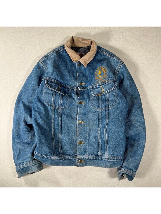 Lee Other - Vintage Lee Storm Rider Denim Jacket with Corduroy Collar Blanket Lined Sz M/S